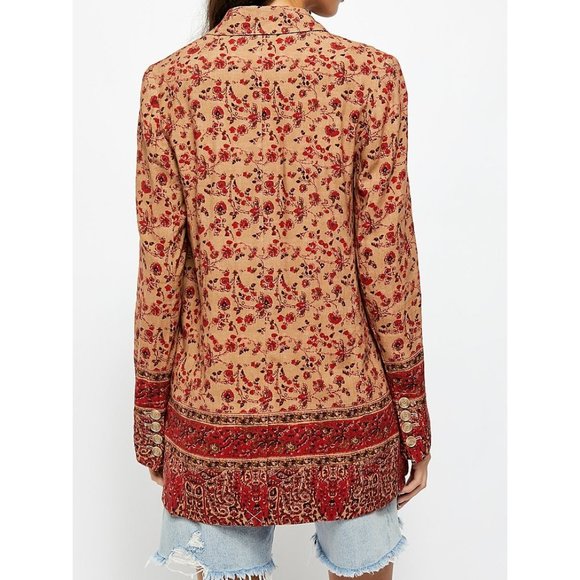 NWT Free People Bellflower Blazer / Tobacco Combo - Picture 2 of 7